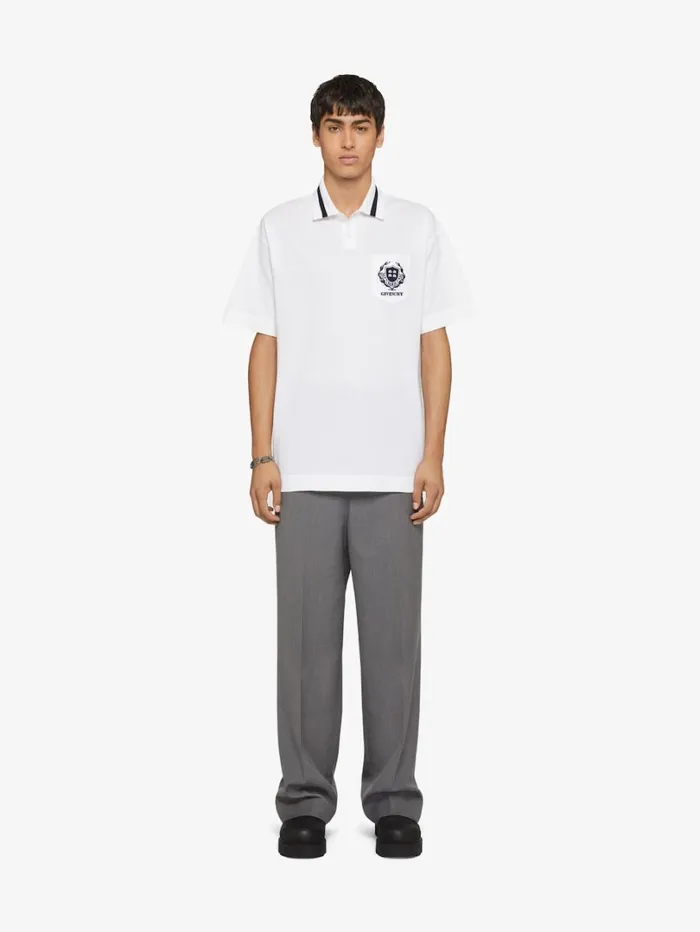Givenchy GIVENCHY Crest Polo Shirt In Cotton White Men TShirts
