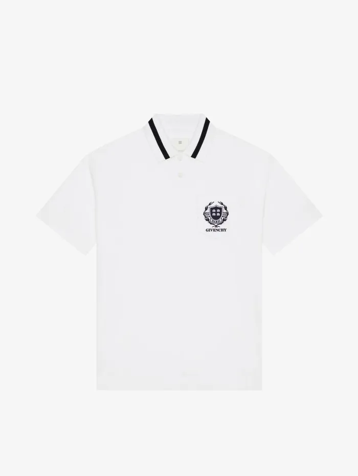 Givenchy GIVENCHY Crest Polo Shirt In Cotton White Men TShirts