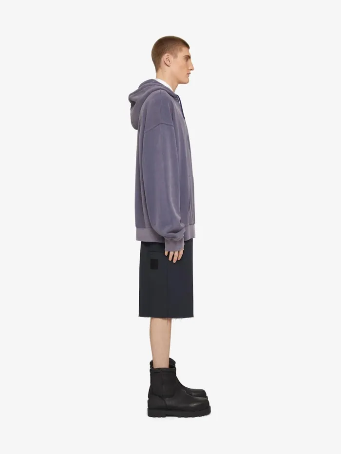 Givenchy GIVENCHY Shadow Oversized Hoodie In Fleece Medium Blue Men Sweatshirts and Hoodies