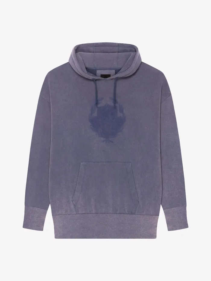 Givenchy GIVENCHY Shadow Oversized Hoodie In Fleece Medium Blue Men Sweatshirts and Hoodies
