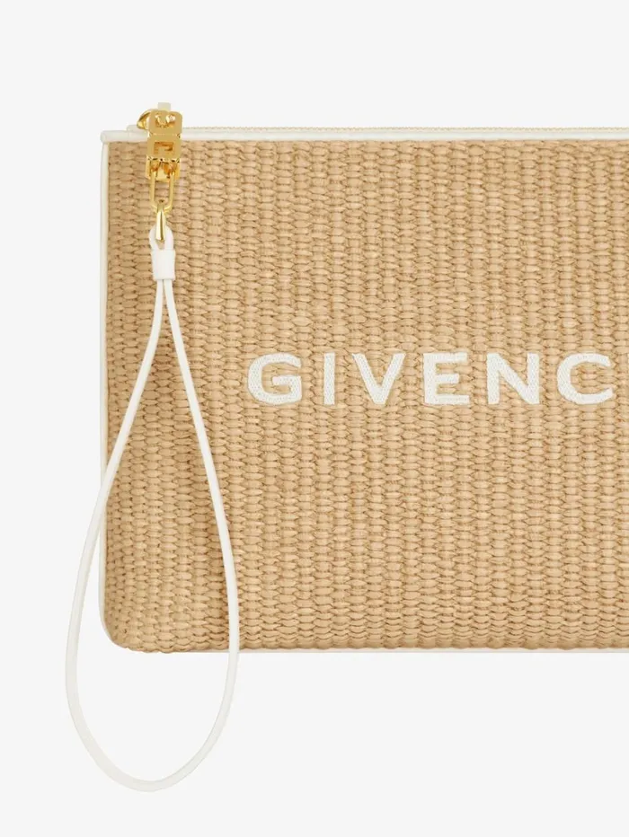 Givenchy GIVENCHY Travel Pouch In Raffia Natural Women Wallets and Card Holders Givenchy GIVENCHY Travel Pouch In Raffia Natural Women Wallets and Card Holders
