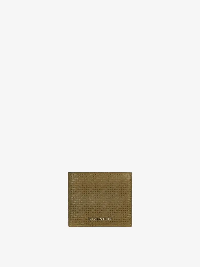 Givenchy GIVENCHY Wallet In Braidedeffect Leather Khaki Men Wallets and Card Holders Givenchy GIVENCHY Wallet In Braidedeffect Leather Khaki Men Wallets and Card Holders
