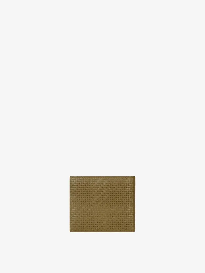 Givenchy GIVENCHY Wallet In Braidedeffect Leather Khaki Men Wallets and Card Holders Givenchy GIVENCHY Wallet In Braidedeffect Leather Khaki Men Wallets and Card Holders