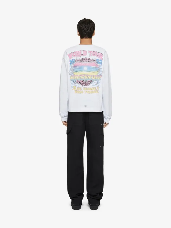 Givenchy GIVENCHY World Tour Boxy Fit Tshirt In Cotton White Men TShirts