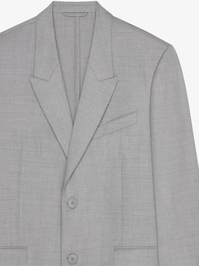 Givenchy Jacket In Wool Greywhite Men Coats and Jackets