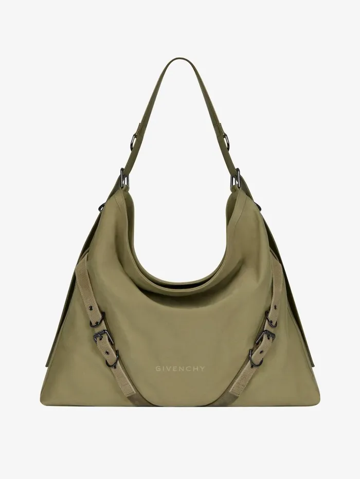 Givenchy Large Voyou Bag In Canvas Khaki Men Crossbody Bags