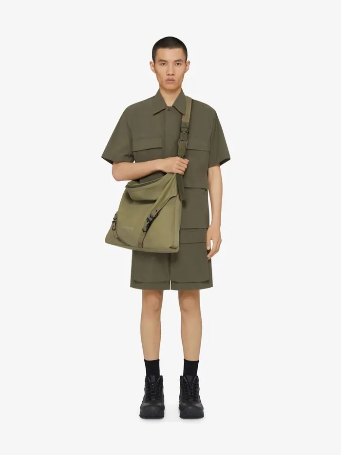 Givenchy Large Voyou Bag In Canvas Khaki Men Crossbody Bags Givenchy Large Voyou Bag In Canvas Khaki Men Crossbody Bags