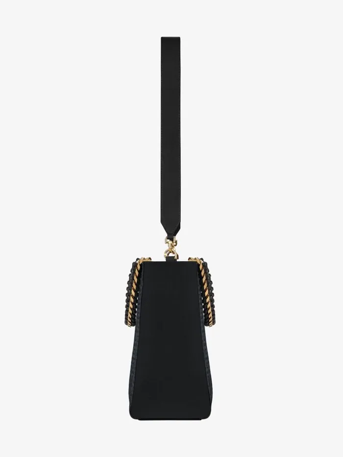 Givenchy Medium GTote Shopping Bag In 4G Embroidery With Chain Black Women Shoulder Bags Givenchy Medium GTote Shopping Bag In 4G Embroidery With Chain Black Women Shoulder Bags