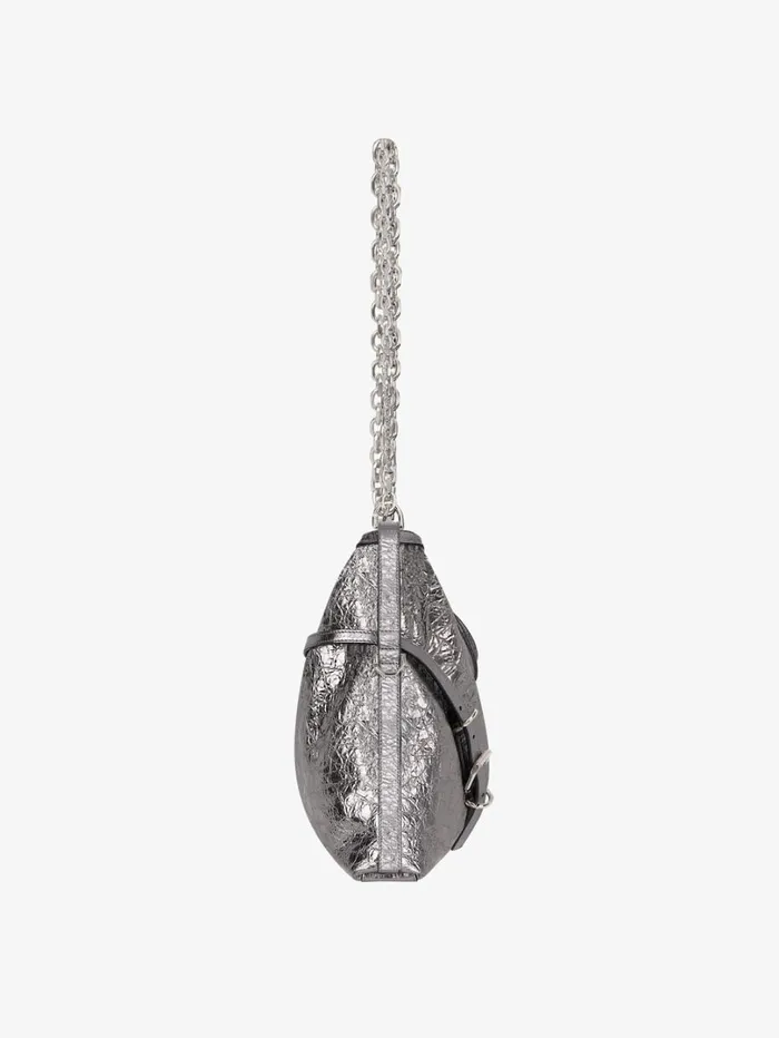 Givenchy Medium Voyou Chain Bag In Laminated Leather Silvery Grey Women Shoulder Bags Givenchy Medium Voyou Chain Bag In Laminated Leather Silvery Grey Women Shoulder Bags