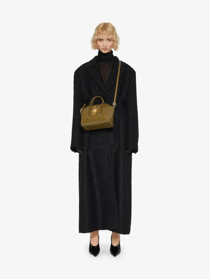 Givenchy Mini Antigona Lock Bag In Box Leather Dark Khaki Women Crossbody Bags Givenchy Mini Antigona Lock Bag In Box Leather Dark Khaki Women Crossbody Bags