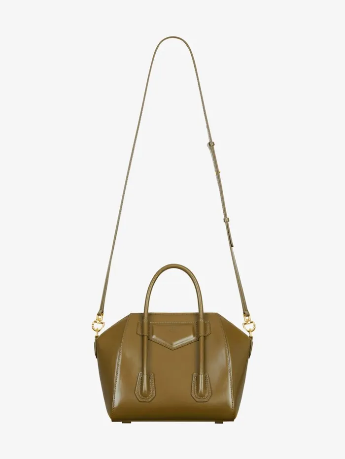 Givenchy Mini Antigona Lock Bag In Box Leather Dark Khaki Women Crossbody Bags Givenchy Mini Antigona Lock Bag In Box Leather Dark Khaki Women Crossbody Bags