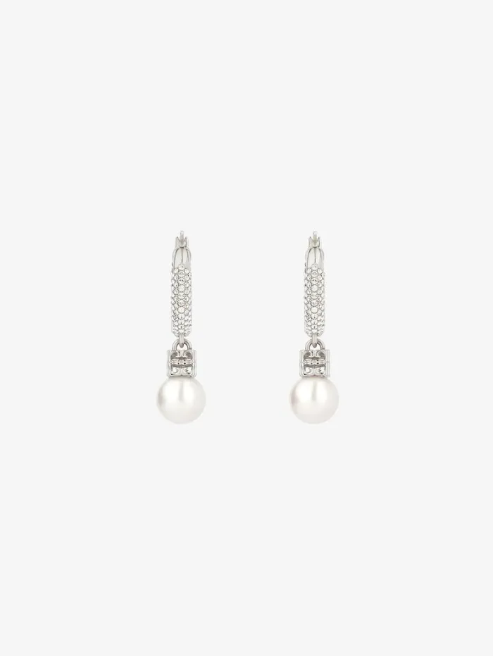 Givenchy Pearl Earrings In Metal With Crystals Whitesilvery Women Jewelry Givenchy Pearl Earrings In Metal With Crystals Whitesilvery Women Jewelry