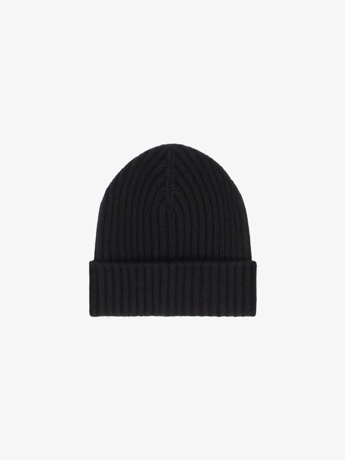 Givenchy Ribbed Beanie In Wool And Cashmere With 4G Detail Black Men Beanies and Caps Givenchy Ribbed Beanie In Wool And Cashmere With 4G Detail Black Men Beanies and Caps