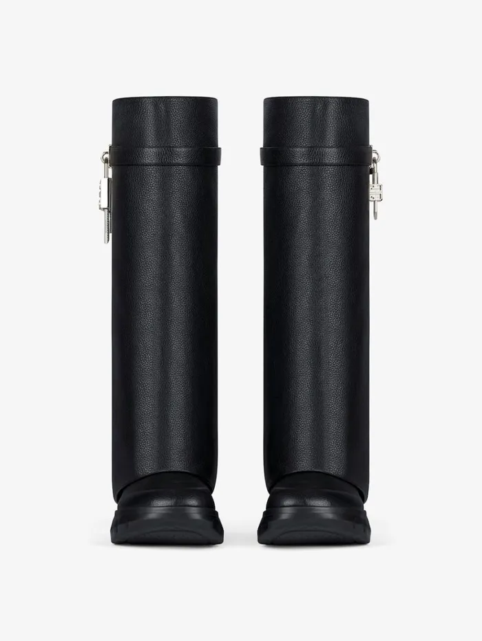 Givenchy Shark Lock Biker Boots In Grained Leather Black Women Shark Lock Givenchy Shark Lock Biker Boots In Grained Leather Black Women Shark Lock