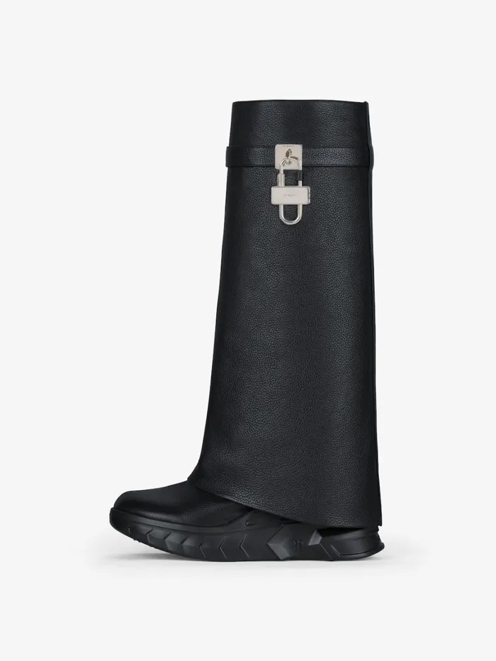 Givenchy Shark Lock Biker Boots In Grained Leather Black Women Shark Lock Givenchy Shark Lock Biker Boots In Grained Leather Black Women Shark Lock