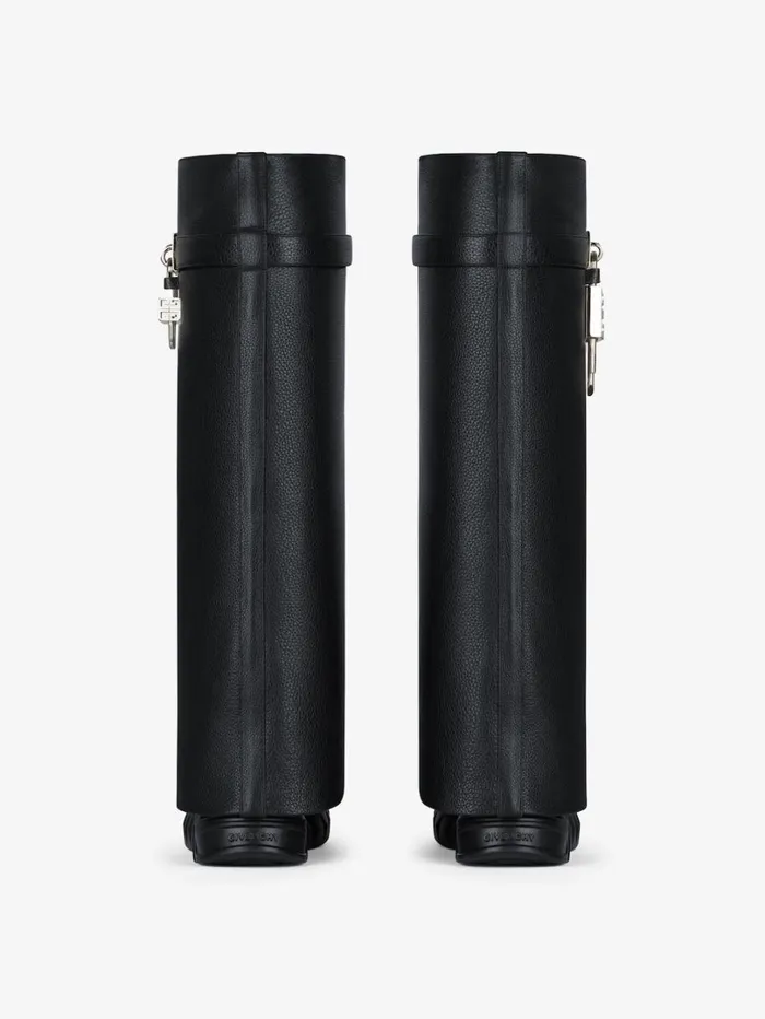 Givenchy Shark Lock Biker Boots In Grained Leather Black Women Shark Lock Givenchy Shark Lock Biker Boots In Grained Leather Black Women Shark Lock