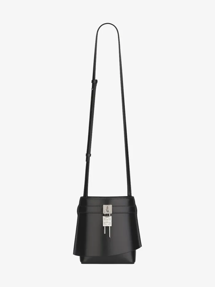 Givenchy Shark Lock Bucket Bag In Box Leather Black Women Crossbody Bags Givenchy Shark Lock Bucket Bag In Box Leather Black Women Crossbody Bags