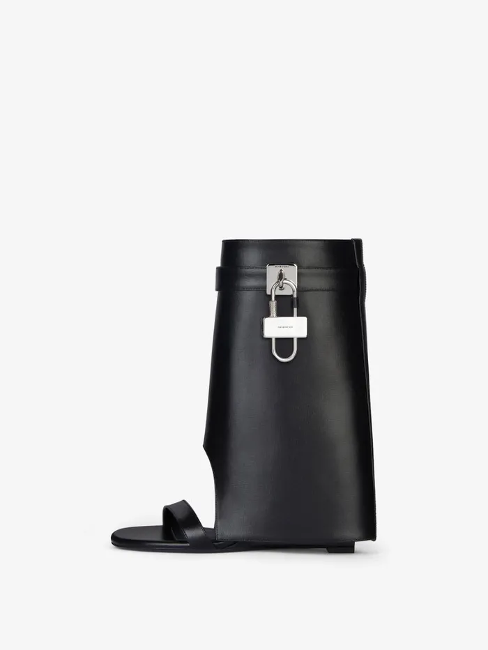 Givenchy Shark Lock Sandals In Leather Black Women Shark Lock Givenchy Shark Lock Sandals In Leather Black Women Shark Lock