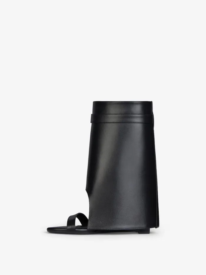 Givenchy Shark Lock Sandals In Leather Black Women Shark Lock Givenchy Shark Lock Sandals In Leather Black Women Shark Lock