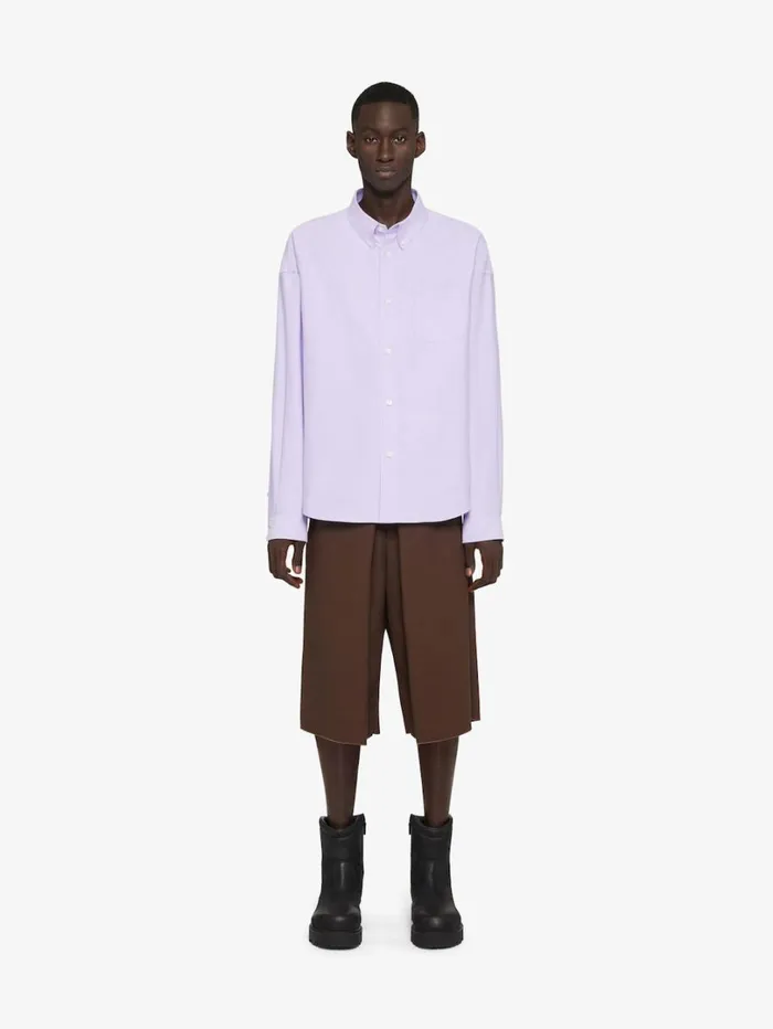 Givenchy Shirt In Cotton With Pocket Lilac Men Shirts