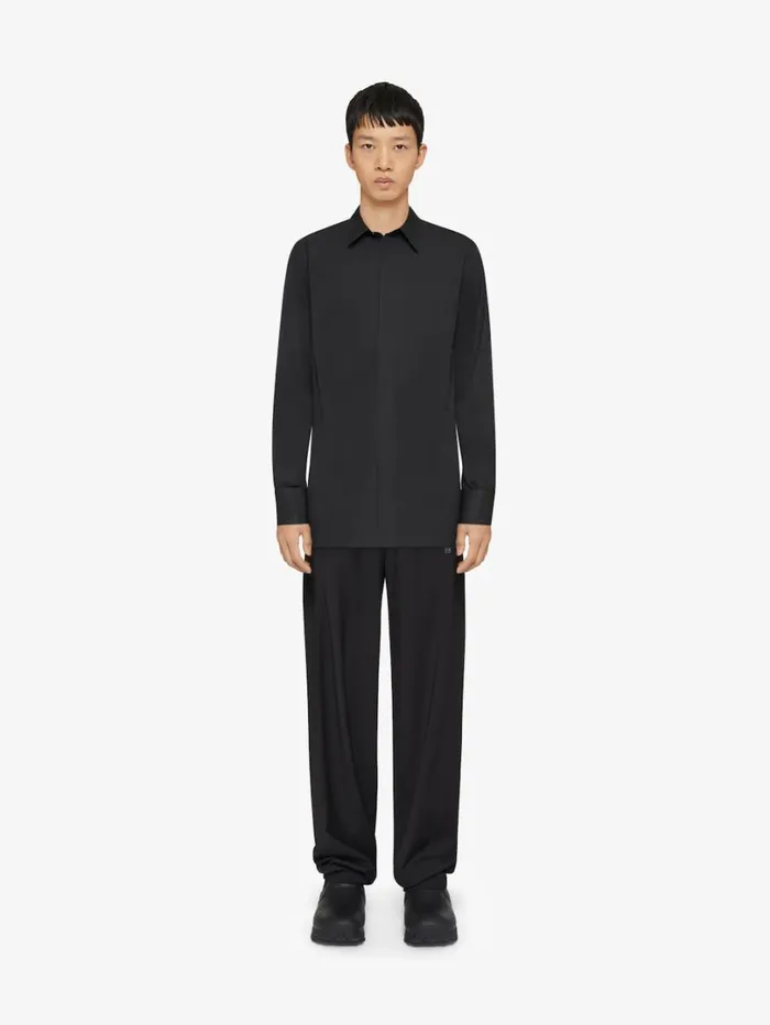 Givenchy Shirt In Poplin Black Men Shirts