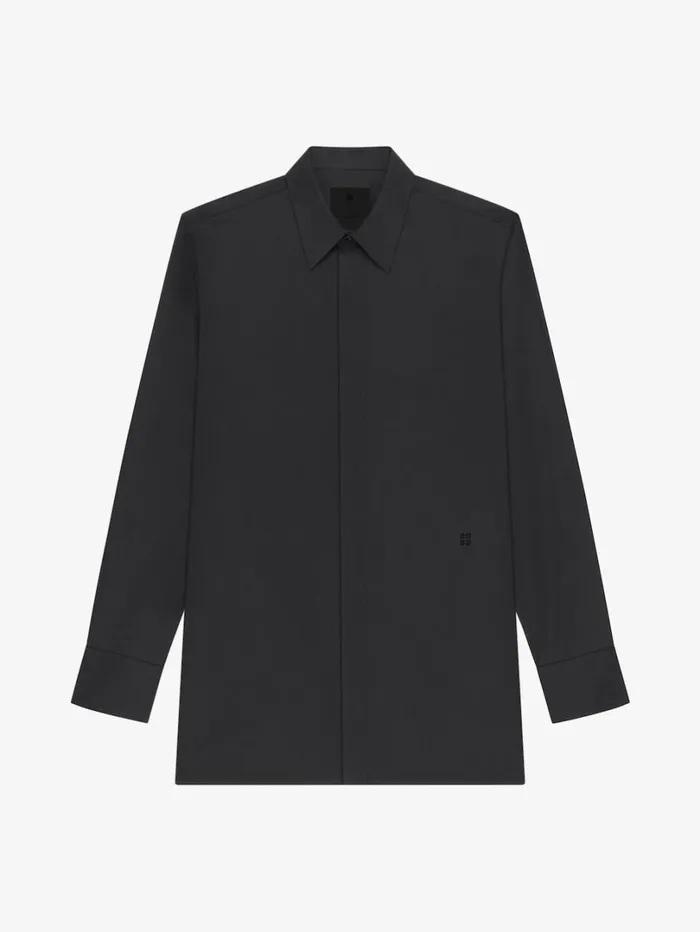 Givenchy Shirt In Poplin Black Men Shirts
