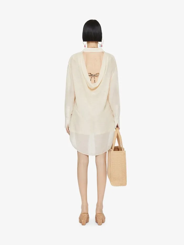 Givenchy Shorts In Silk And Linen Ivory Women Pants and Shorts