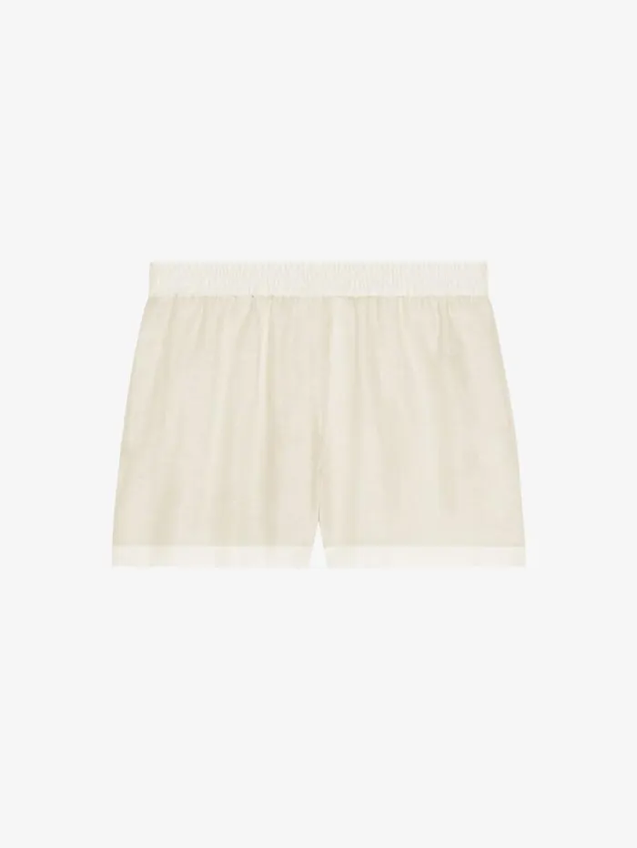 Givenchy Shorts In Silk And Linen Ivory Women Pants and Shorts