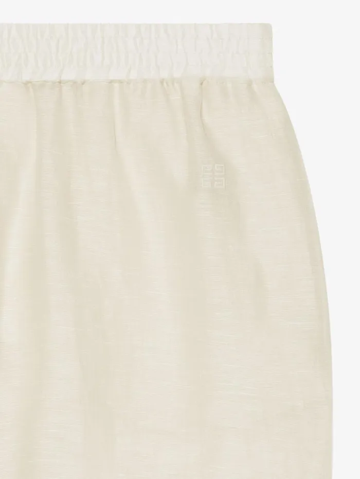Givenchy Shorts In Silk And Linen Ivory Women Pants and Shorts