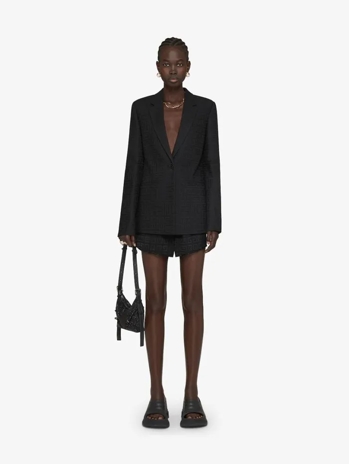 Givenchy Shorts With Zips In 4G Jacquard Black Women Pants and Shorts