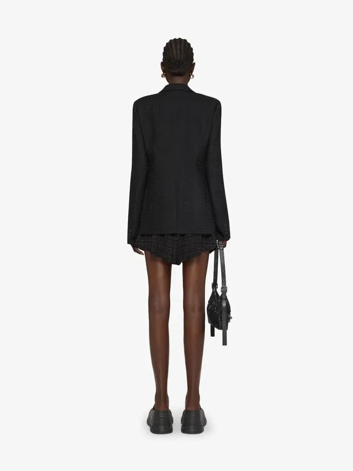 Givenchy Shorts With Zips In 4G Jacquard Black Women Pants and Shorts