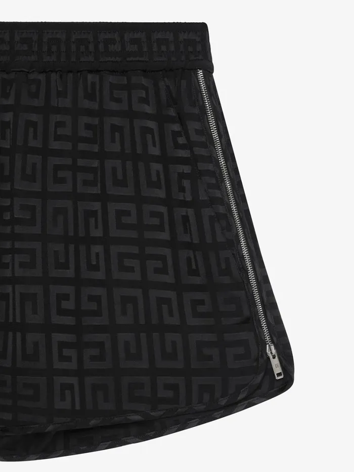 Givenchy Shorts With Zips In 4G Jacquard Black Women Pants and Shorts