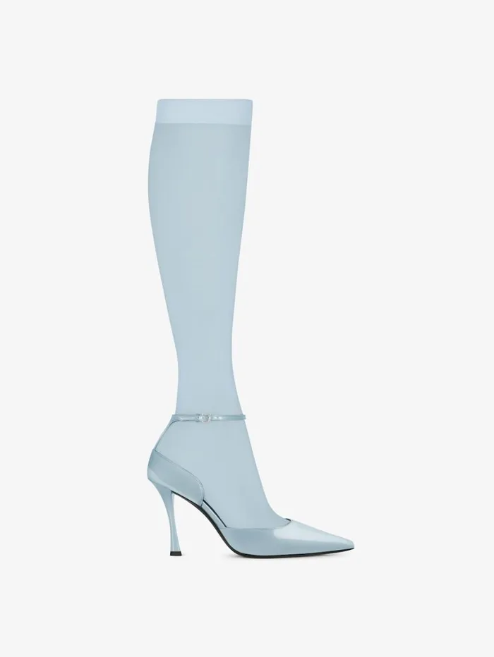 Givenchy Show Pumps In Leather With Stockings Grey Women Heels