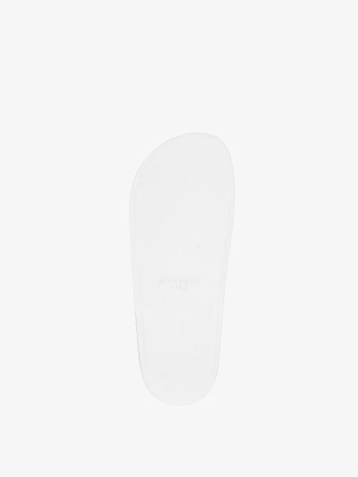 Givenchy Slide Flat Sandals In Synthetic Leather Whiteblue Men Slides and Sandals Givenchy Slide Flat Sandals In Synthetic Leather Whiteblue Men Slides and Sandals