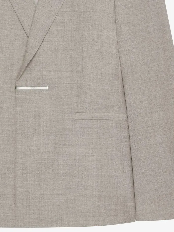 Givenchy Slim Fit Jacket In Wool Greybeige Men Coats and Jackets