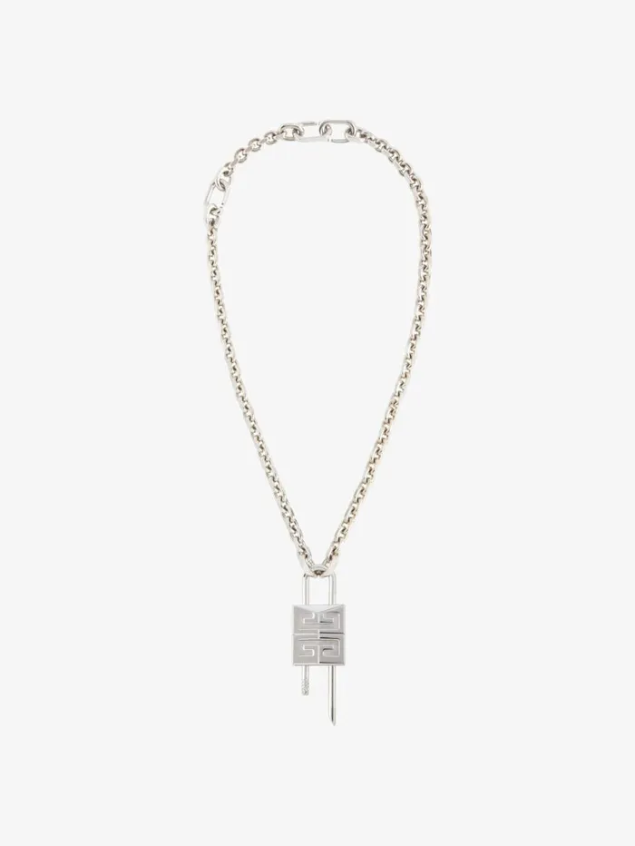 Givenchy Small Lock Necklace In Metal Silvery WomenMen Jewelry
