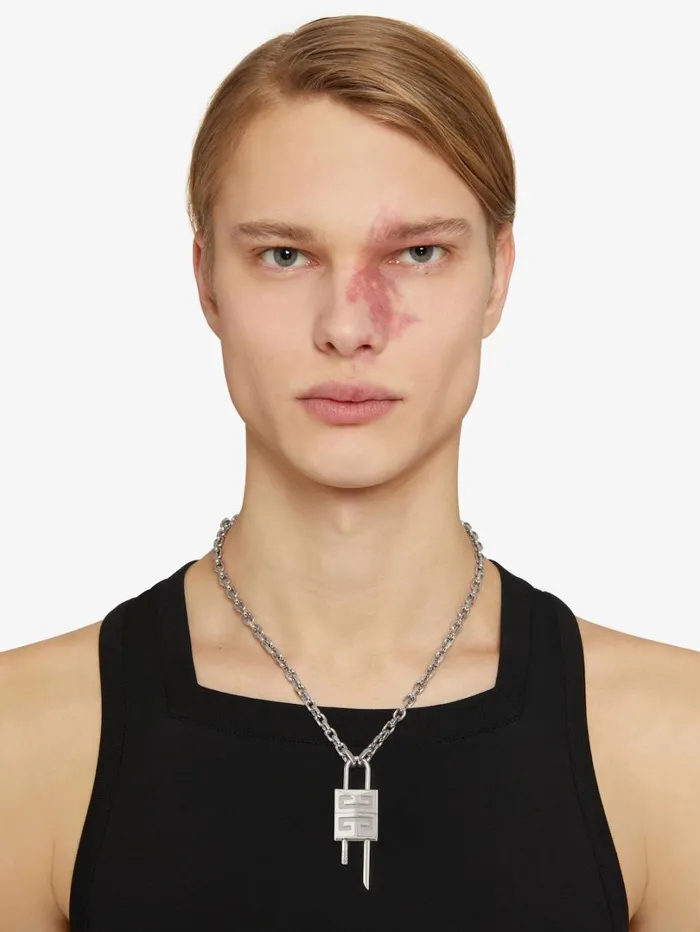 Givenchy Small Lock Necklace In Metal Silvery WomenMen Jewelry