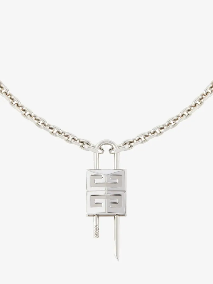 Givenchy Small Lock Necklace In Metal Silvery WomenMen Jewelry