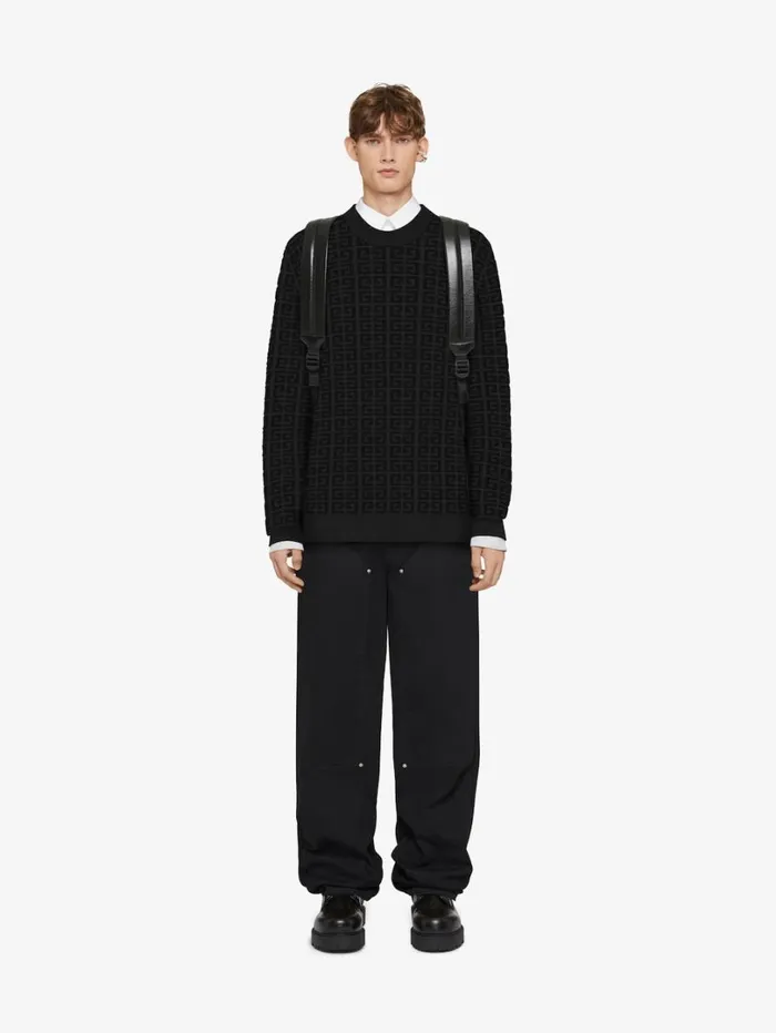 Givenchy Sweater In 4G Wool Black Men Knitwear