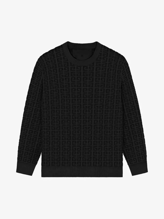 Givenchy Sweater In 4G Wool Black Men Knitwear