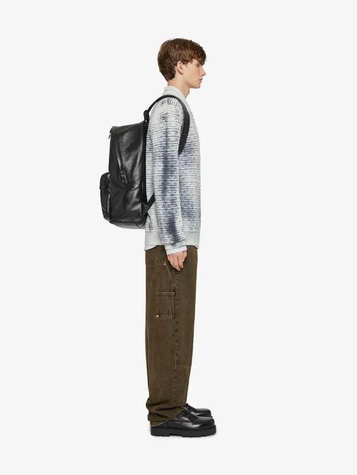 Givenchy Sweater In 4G Wool With Overdyed Effect Blackwhite Men Knitwear