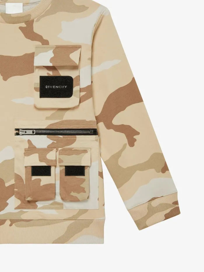 Givenchy Sweatshirt In Cargo Print Fleece Creambeige Men Boy 4 To 12 Years Givenchy Sweatshirt In Cargo Print Fleece Creambeige Men Boy 4 To 12 Years
