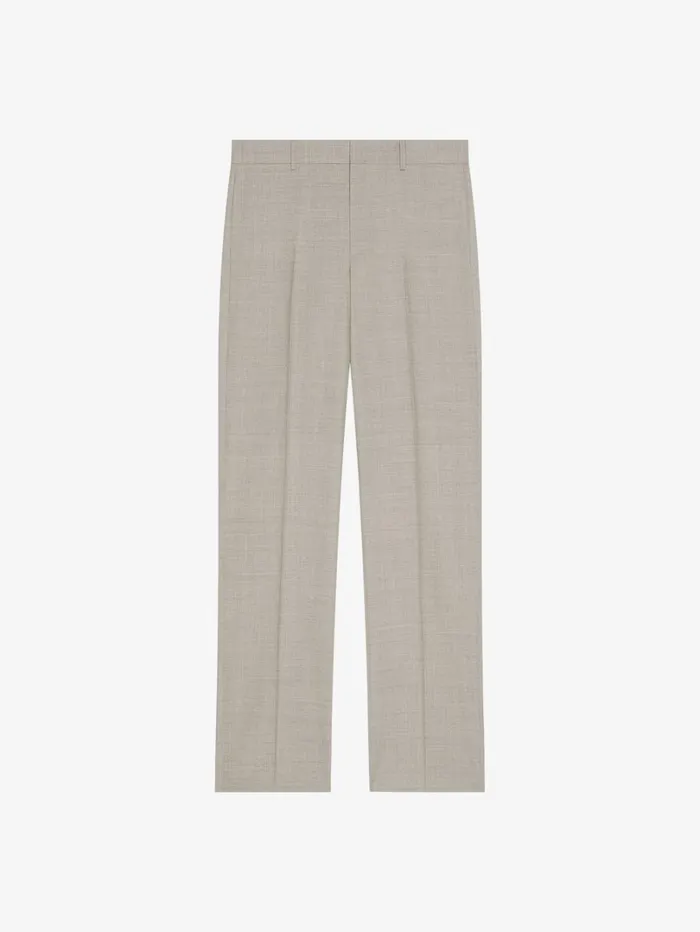 Givenchy Tailored Pants In Wool Greybeige Men Pants and Shorts