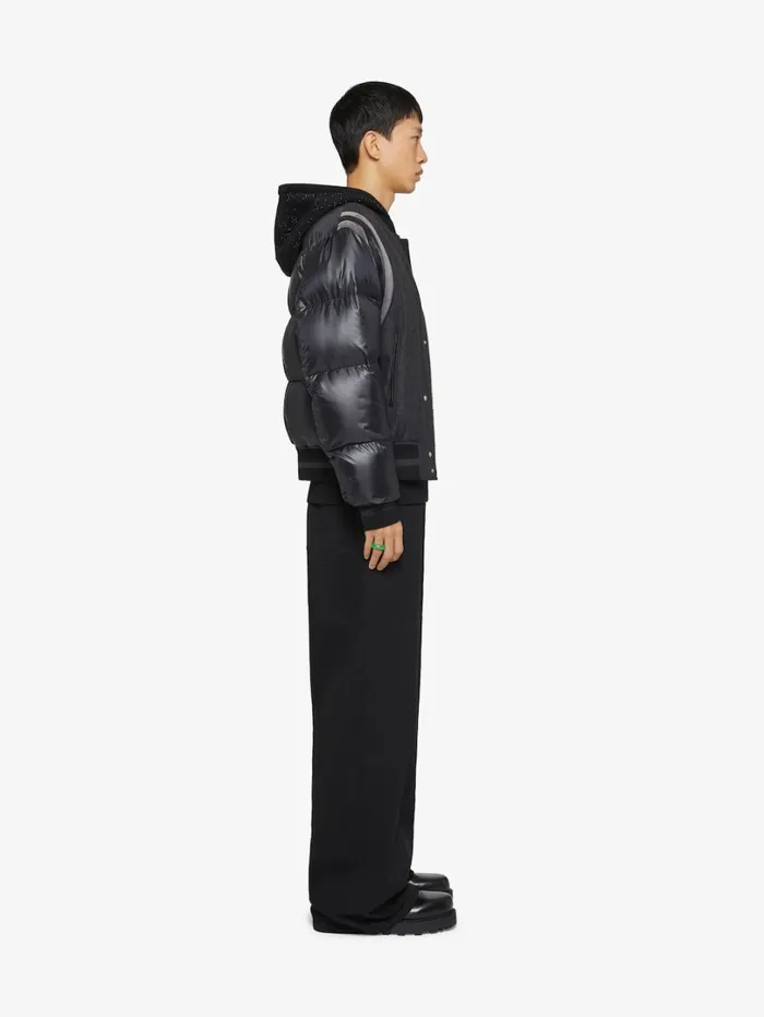 Givenchy Varsity Jacket In Wool With Puffer Sleeves And Back Blackgrey Men Outerwear and Blousons
