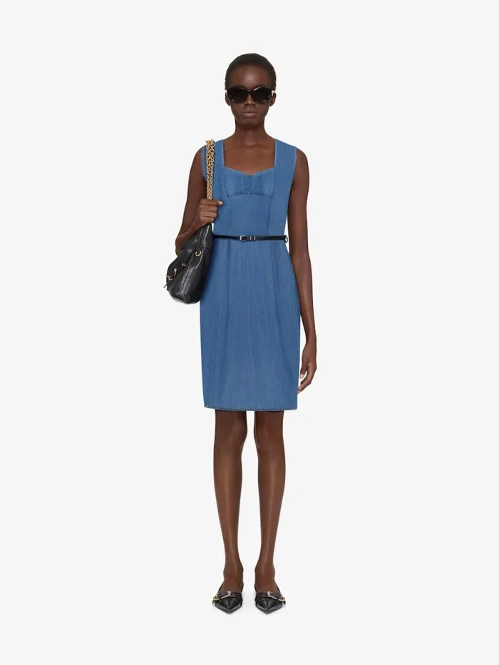 Givenchy Voyou Dress In Denim Deep Blue Women Dresses