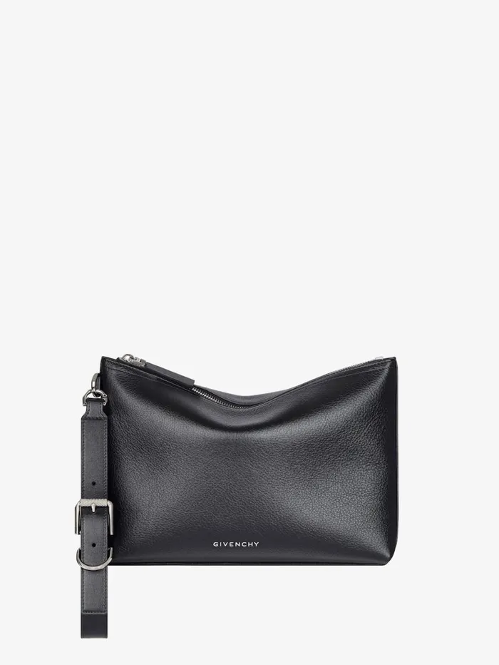 Givenchy Voyou Pouch In Grained Leather Black Men Wallets and Card Holders