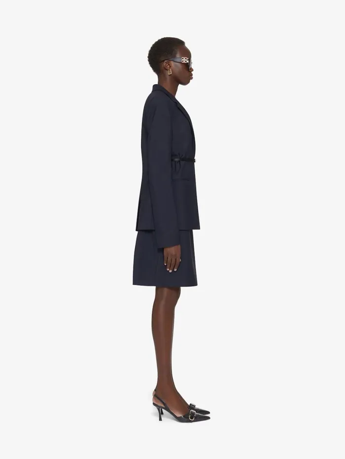 Givenchy Voyou Skirt In Wool And Mohair Night Blue Women Skirts
