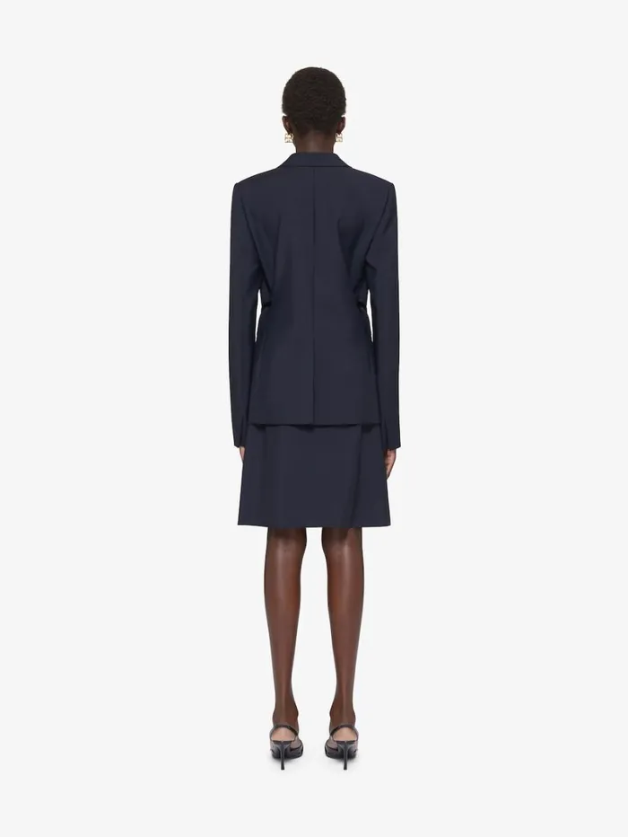 Givenchy Voyou Skirt In Wool And Mohair Night Blue Women Skirts