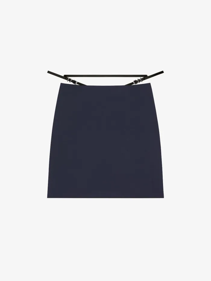 Givenchy Voyou Skirt In Wool And Mohair Night Blue Women Skirts