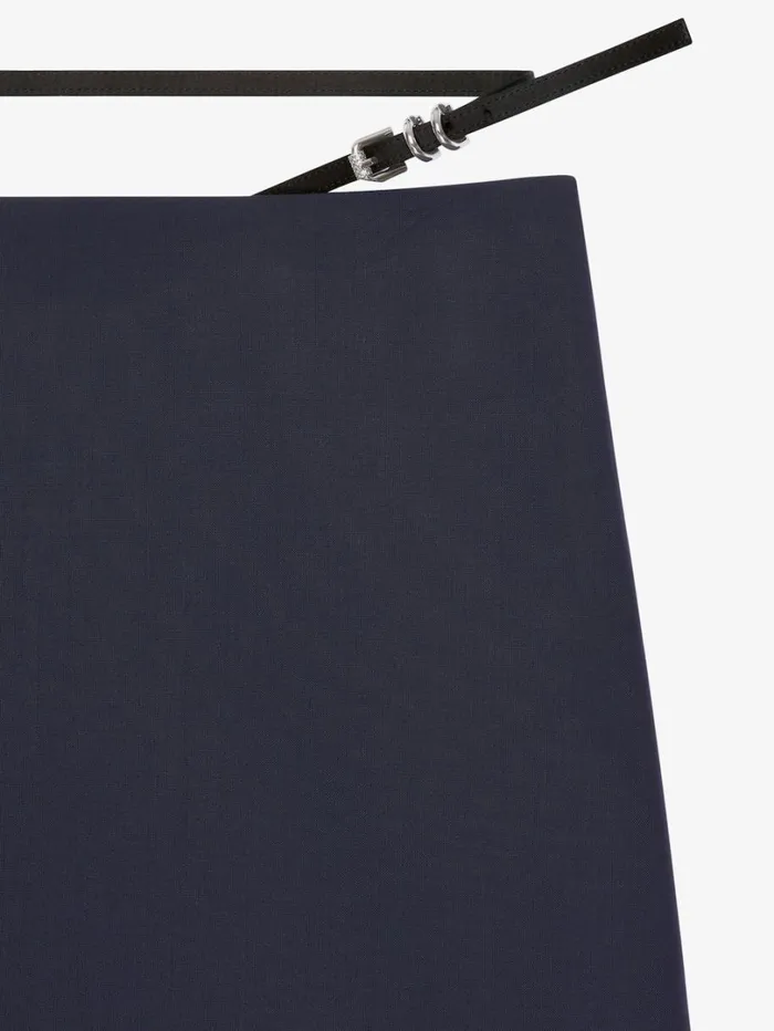 Givenchy Voyou Skirt In Wool And Mohair Night Blue Women Skirts